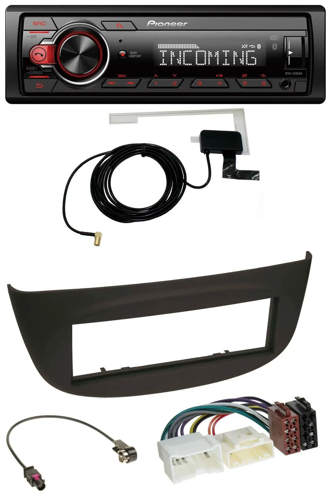 Pioneer USB MP3 DAB Bluetooth Autoradio für Renault Twingo ab 2012 schwarz