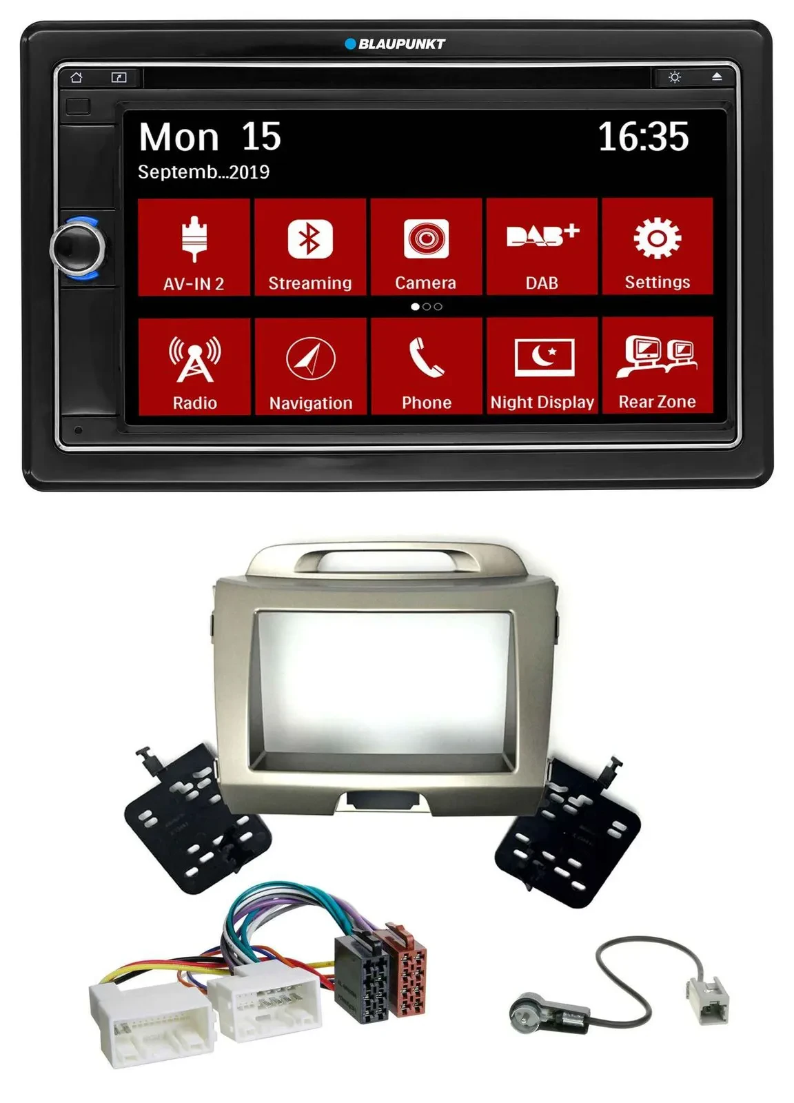 Blaupunkt Bluetooth DAB 2DIN USB DVD MP3 Autoradio für Kia Sportage 3 SL 10-15 s