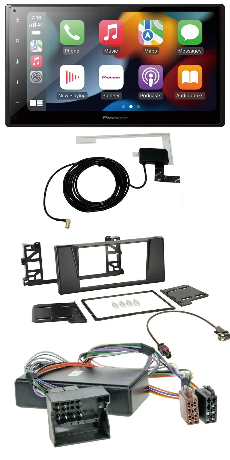 Pioneer MP3 USB Bluetooth DAB 2DIN Autoradio für BMW 5er E39 X5 E53 Aktivsystem