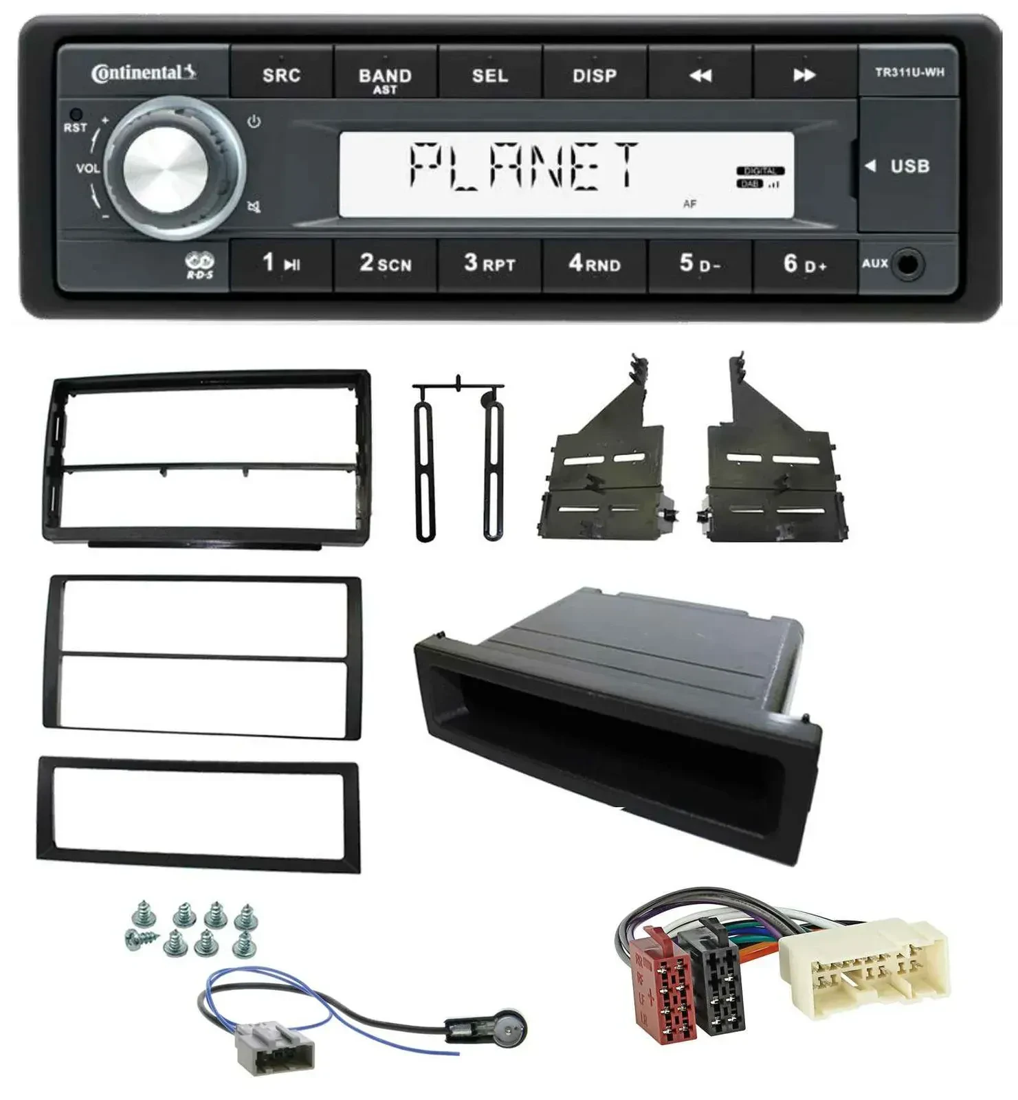 Автомагнитола Continental 1DIN, USB, MP3, AUX для Nissan Altima (L31, 2005-2006)