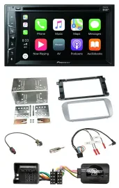 Автомагнитола Pioneer 2DIN, USB, DVD, Bluetooth, DAB, для Ford Mondeo/S-Max (2007–2014), с поддержкой управления на руле