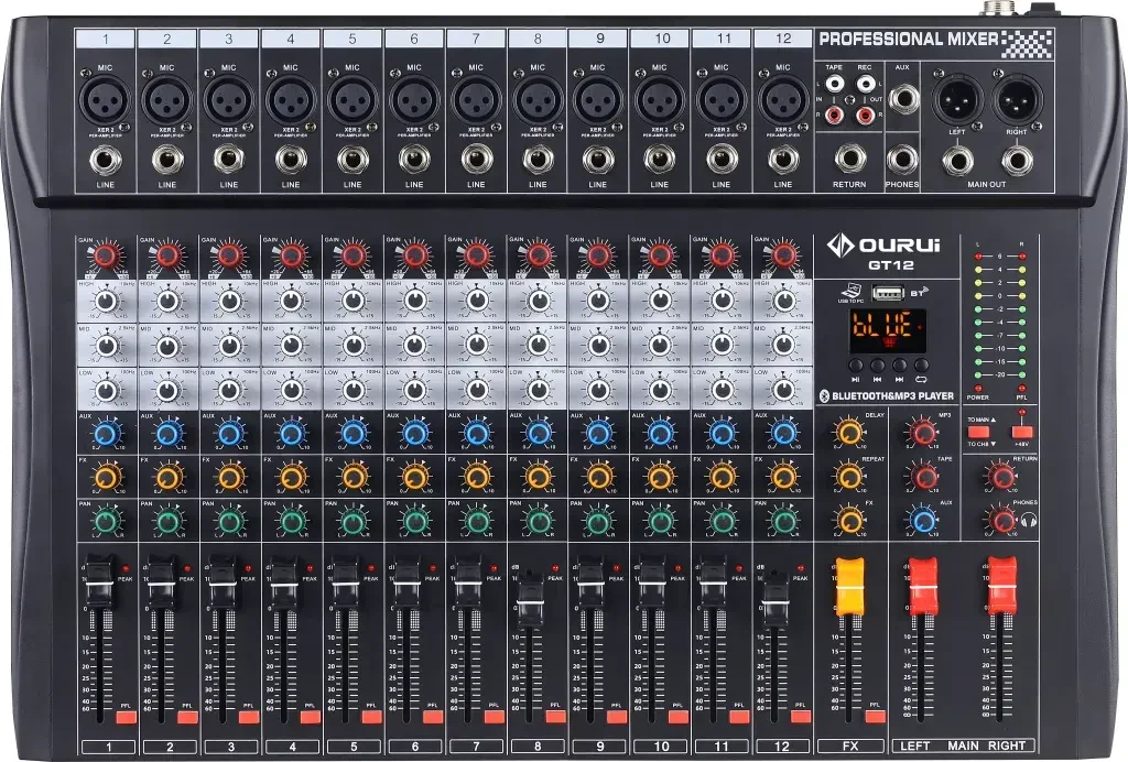 GT-12 Микшерный пульт, 12 каналов, LAudio