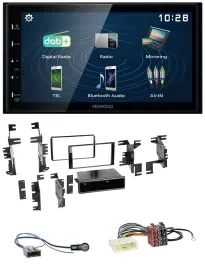 Kenwood 2DIN Bluetooth MP3 USB DAB Autoradio für Nissan Micra 13-17 schwarz glän