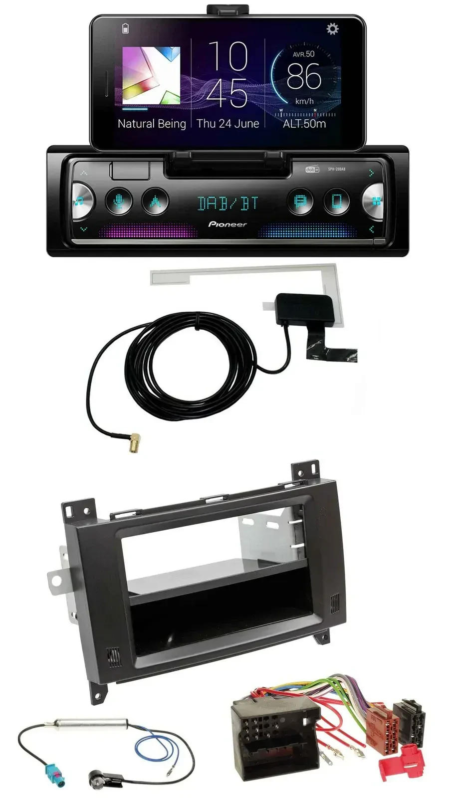 Автомагнитола для Mercedes Viano/Vito 2006–2014 Pioneer DAB, Bluetooth, MP3, USB черная