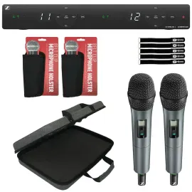 Sennheiser XSW 1-835 DUAL-A 2 Channel Wireless Microphone System w Case