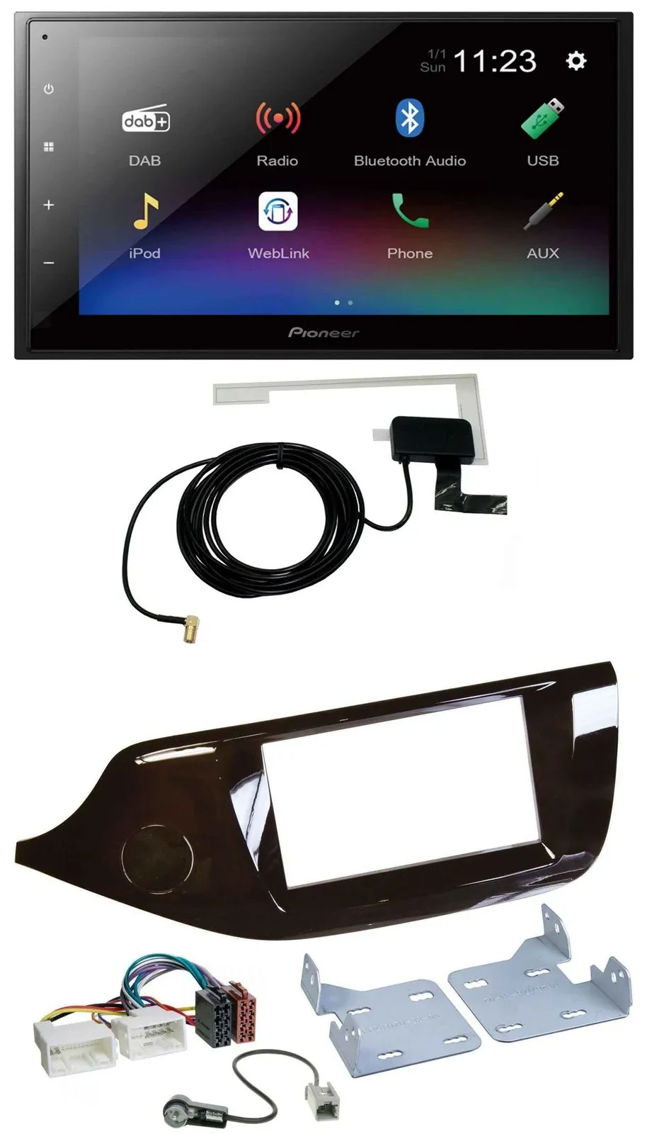 Автомагнитола для Kia Ceed (с 2012) Pioneer 2DIN, DAB, MP3, Bluetooth, USB, глянцевый