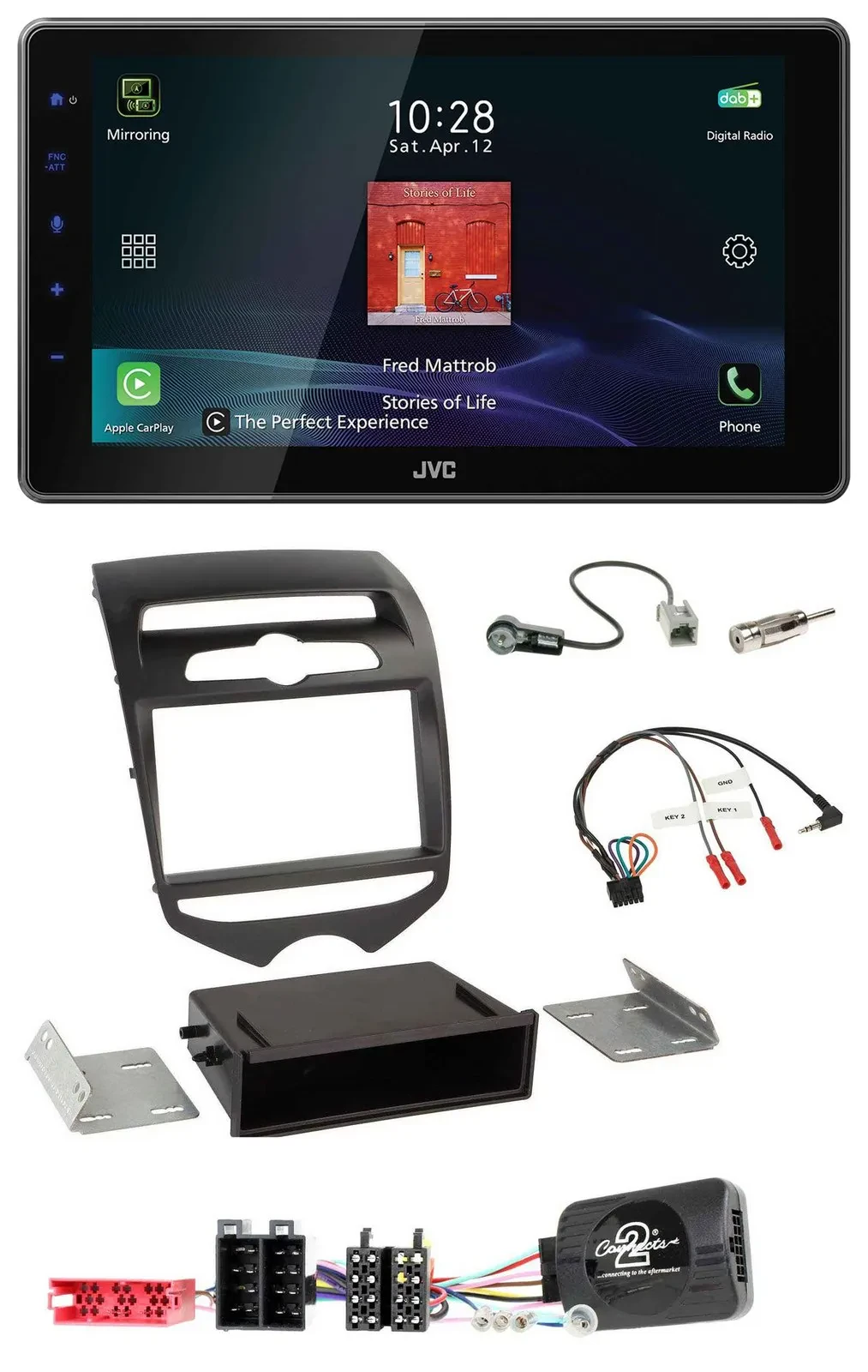 JVC DAB Lenkrad Bluetooth USB Autoradio für Hyundai ix20 ab 2010 man. Klima