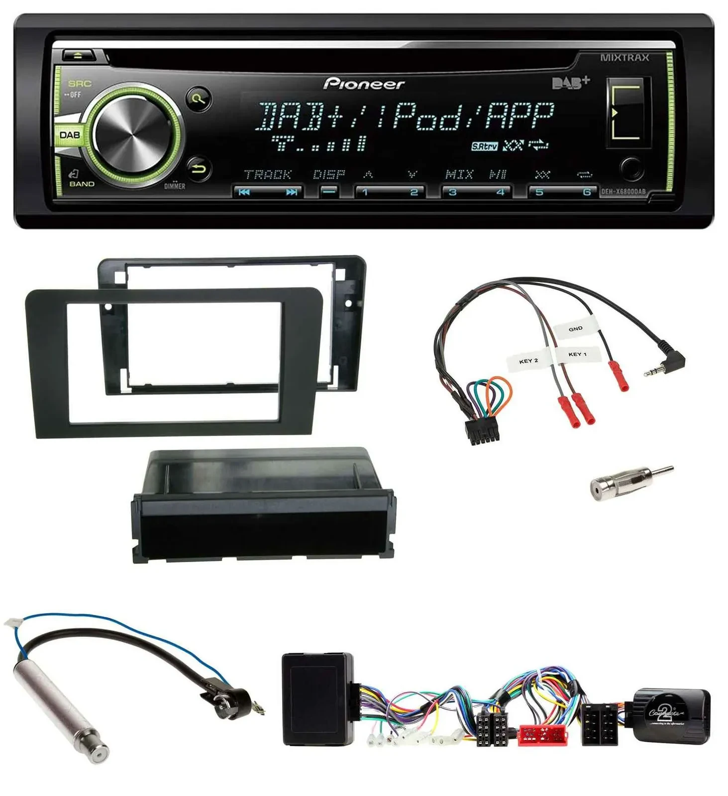 Pioneer DAB USB MP3 Lenkrad CD Autoradio für Audi A3 Symphony Aktivsystem ISO 8P