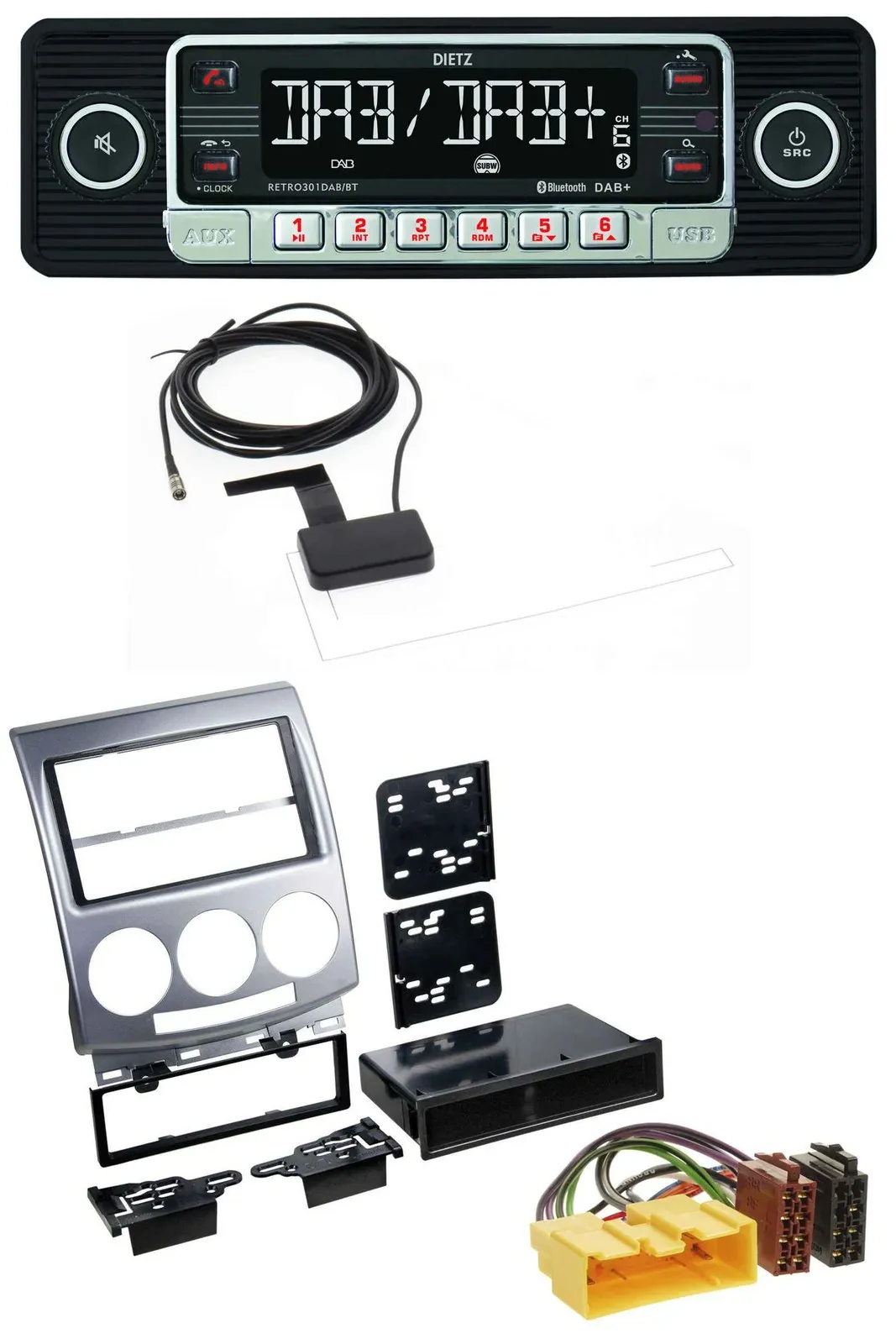 Dietz DAB Bluetooth USB MP3 Autoradio für Mazda 5 (2005-2010)