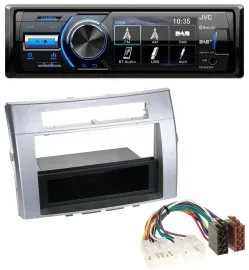JVC Bluetooth MP3 USB DAB Autoradio für Toyota Corolla Verso 2004-2009 silber
