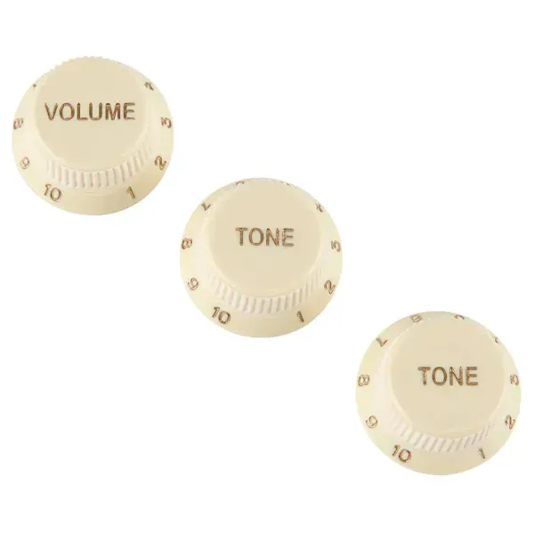 Ручка потенциометра для гитары Fender 099-2008-000 Soft Touch Strat Volume Tone Aged White (3 штуки)