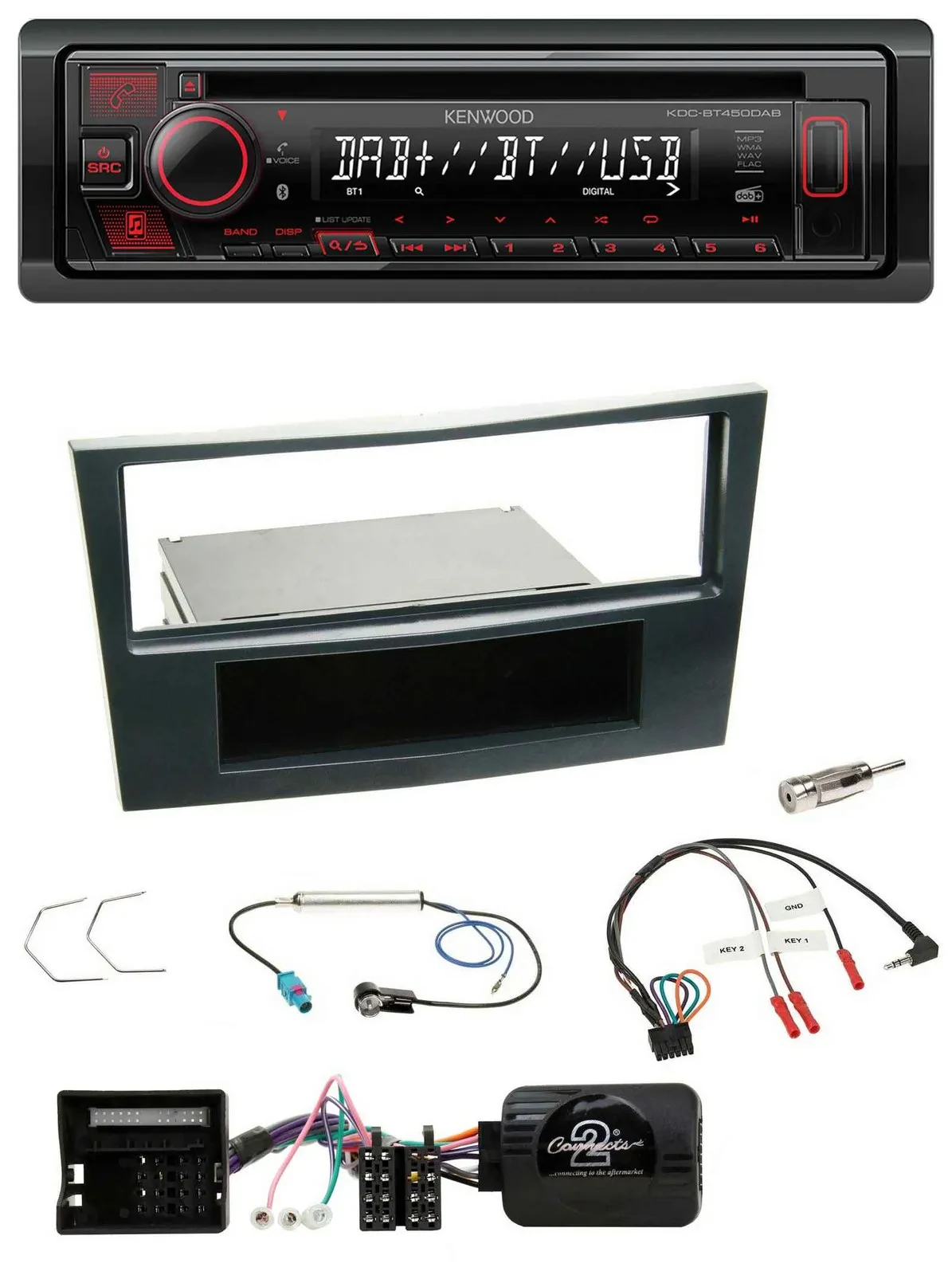 Kenwood Lenkrad CD USB Bluetooth DAB Autoradio für Opel Corsa D 06-08 Stealth Sc