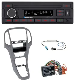Blaupunkt USB AUX Bluetooth MP3 Autoradio für Opel Astra J ab 2009 Titan grau
