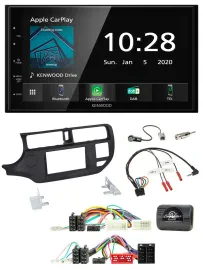 Kenwood Bluetooth Lenkrad DAB USB 2DIN Autoradio für Kia Rio UB 11-15 schwarz