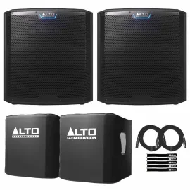 Alto Professional TS15S 2500 Watt Active Powered DJ PA Subwoofers Pair w Covers