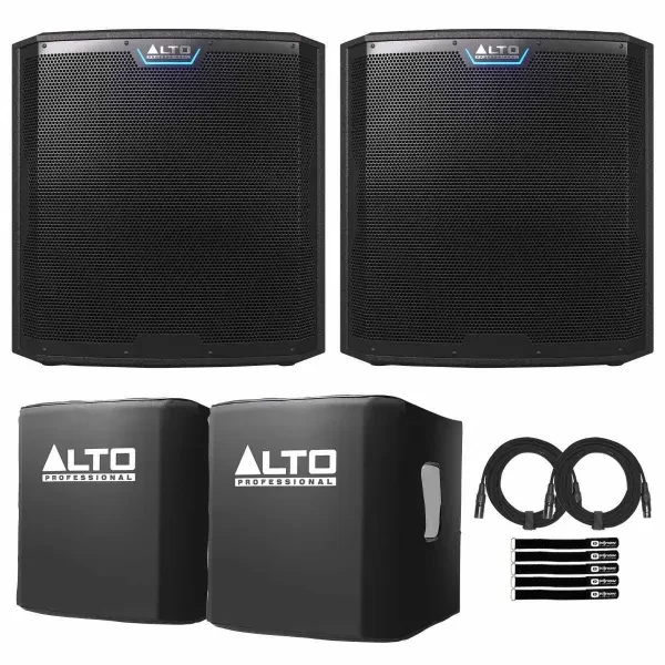 Alto Professional TS15S 2500 Watt Active Powered DJ PA Subwoofers Pair w Covers
