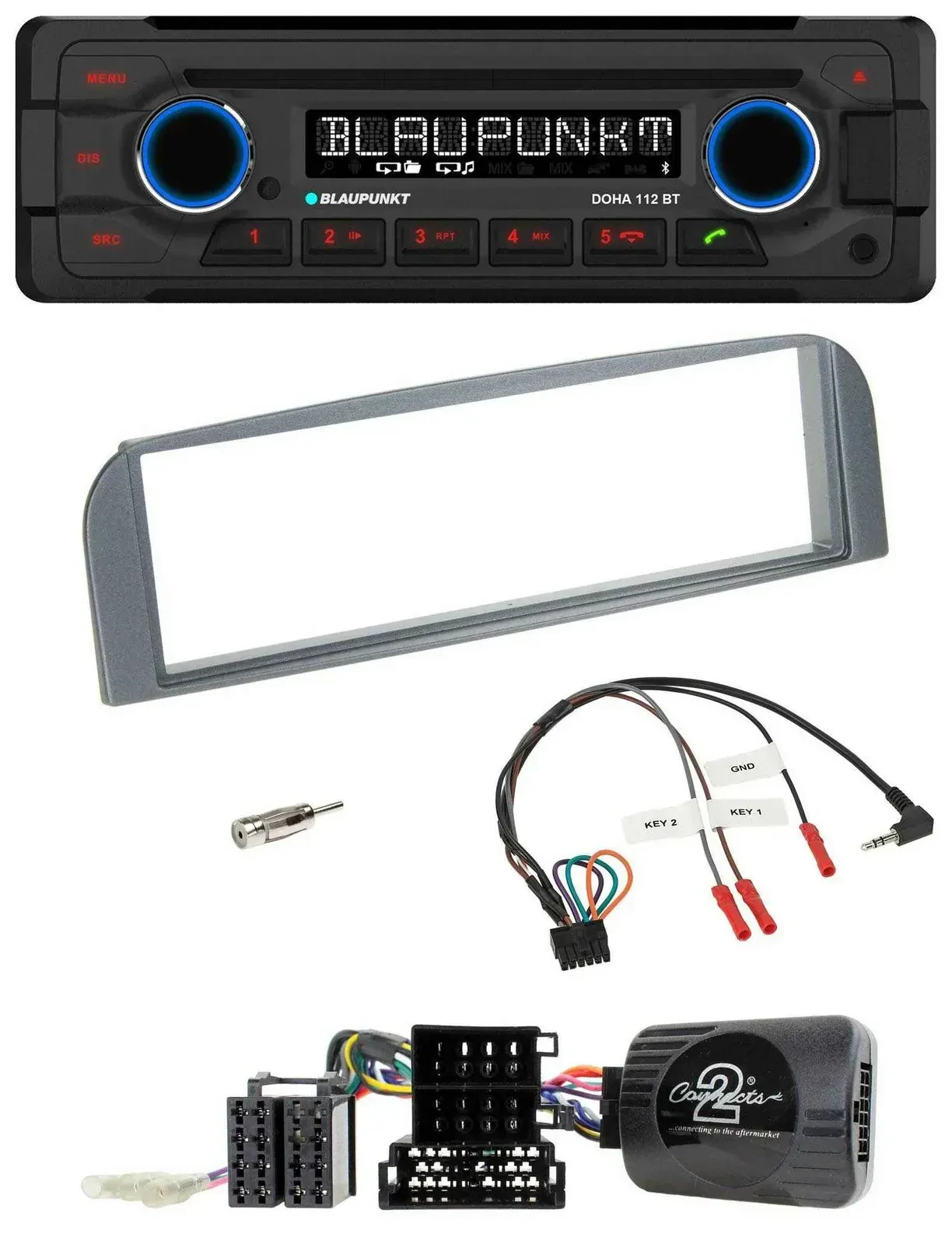 Blaupunkt Lenkrad MP3 CD Bluetooth USB Autoradio für Alfa 147 GT 2007-2010 anthr