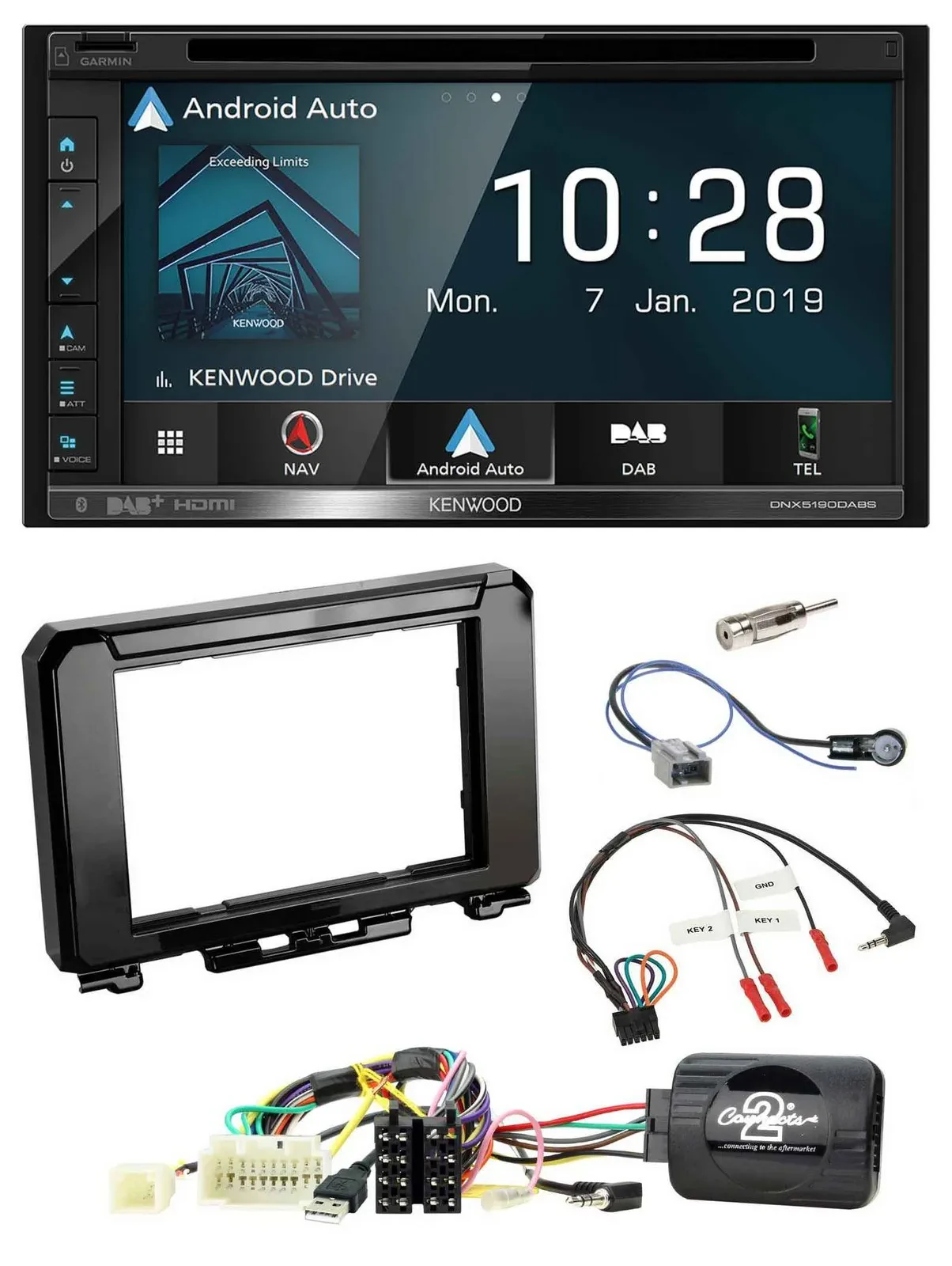 Kenwood DAB TMC USB 2DIN Lenkrad Bluetooth Navigation für Suzuki Jimmny GJ ab 20