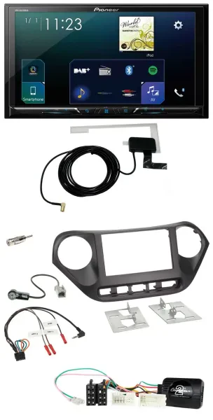 Pioneer 2DIN DAB USB Lenkrad Bluetooth Autoradio für Hyundai i10 ab 2014