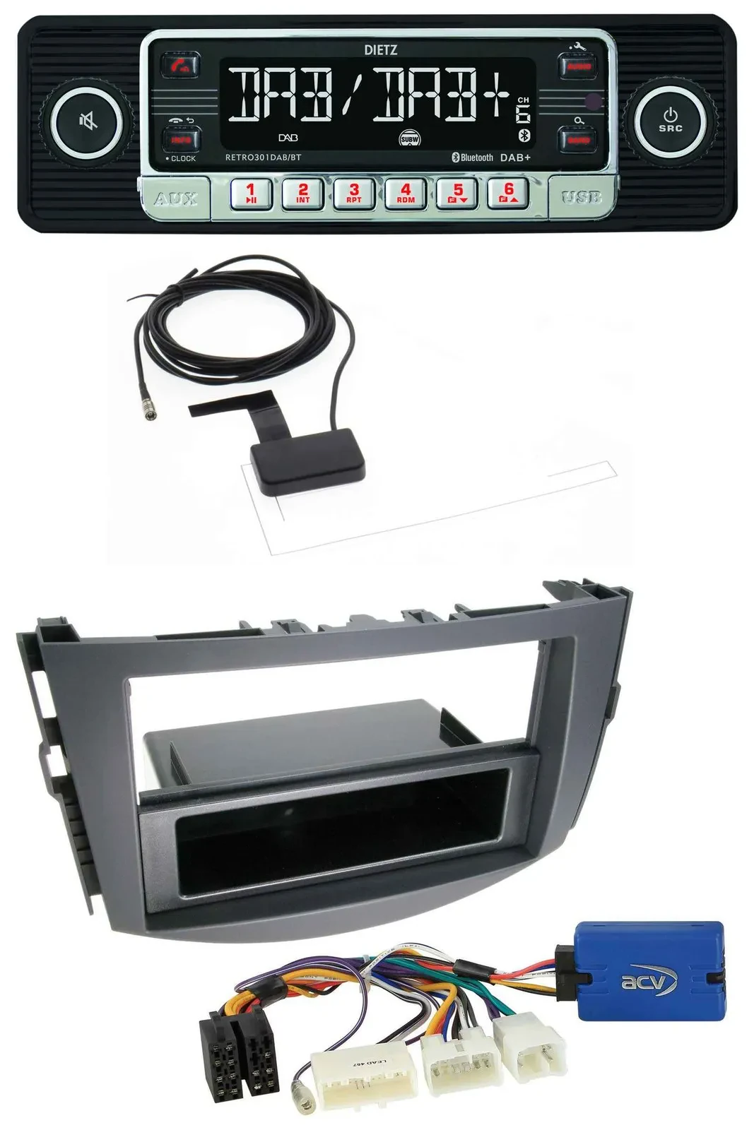 Dietz DAB Bluetooth USB MP3 Autoradio für Toyota RAV-4 (11-13) - 28 Pin