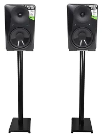 Pair Mackie MR824 8” 85 Watt Powered Active Studio Monitor Speakers+37" Stands