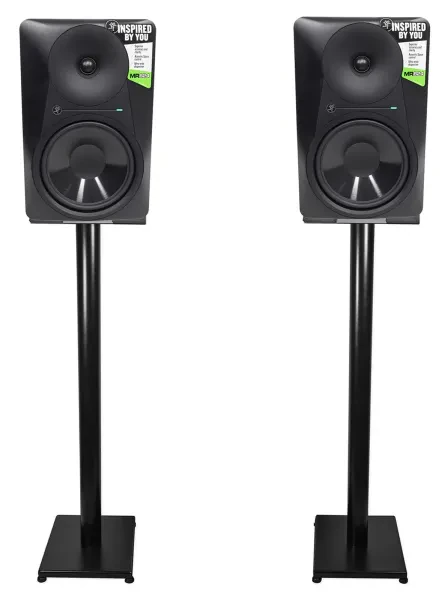 Pair Mackie MR824 8” 85 Watt Powered Active Studio Monitor Speakers+37" Stands