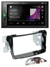 Автомагнитола для Hyundai i40 (с 2011) Pioneer 2DIN MP3 DAB USB Bluetooth, черный глянец