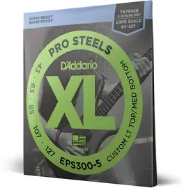 Струны для 5-струнной бас-гитары D'Addario ProSteels EPS300-5 43-127