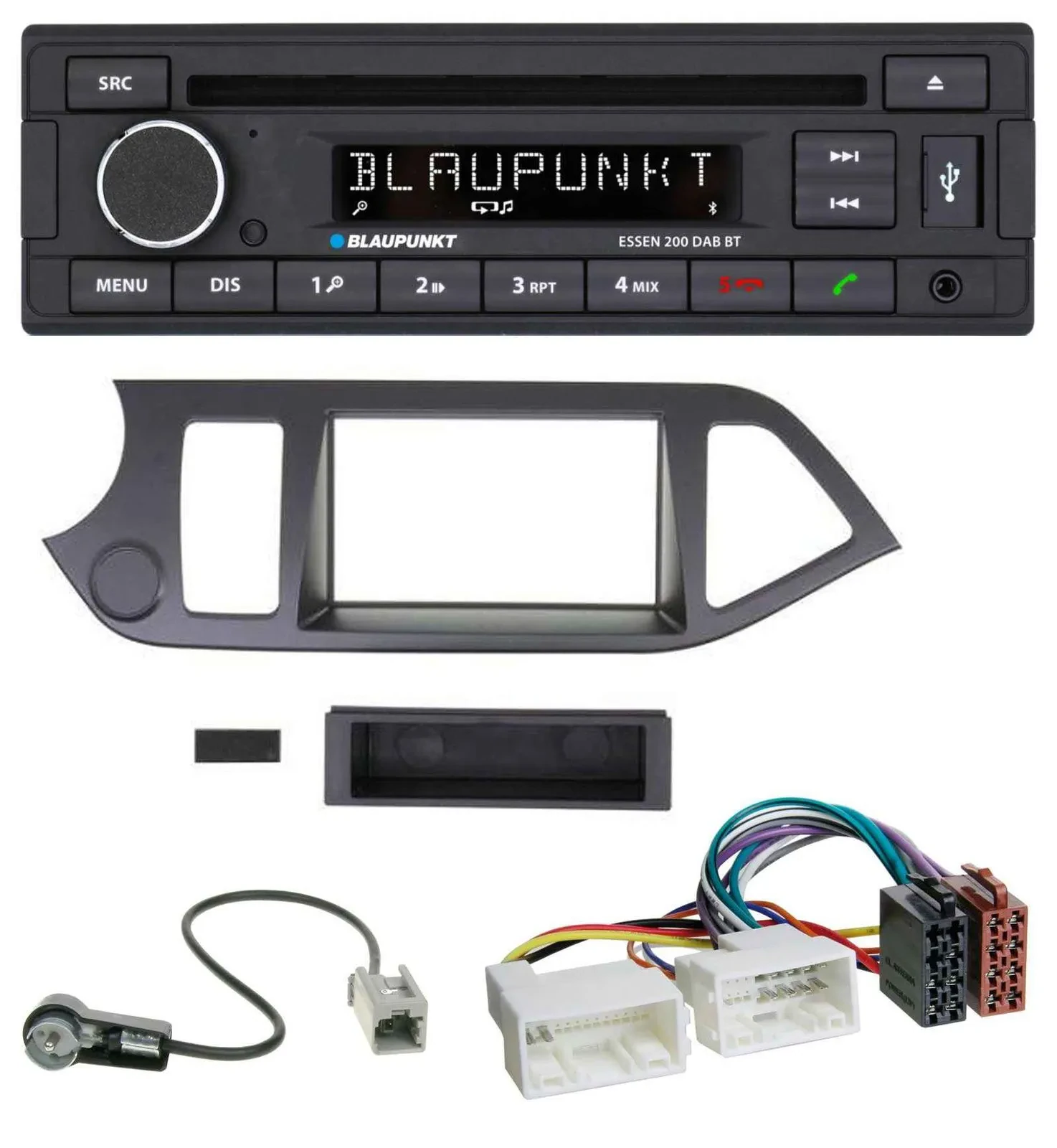 Blaupunkt USB MP3 Bluetooth DAB CD Autoradio für Kia Picanto ab 2011 ohne Start-