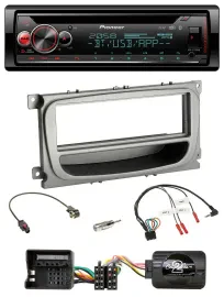 Автомагнитола для Ford Mondeo/S-Max Pioneer DAB, CD, Bluetooth, USB, серебристая (с 2007)