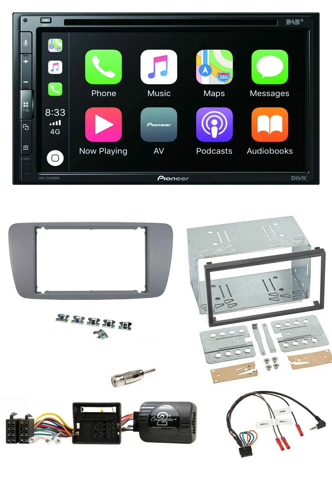 Автомагнитола Pioneer 2DIN, DVD, DAB, Bluetooth, USB для Seat Ibiza (с 2008)