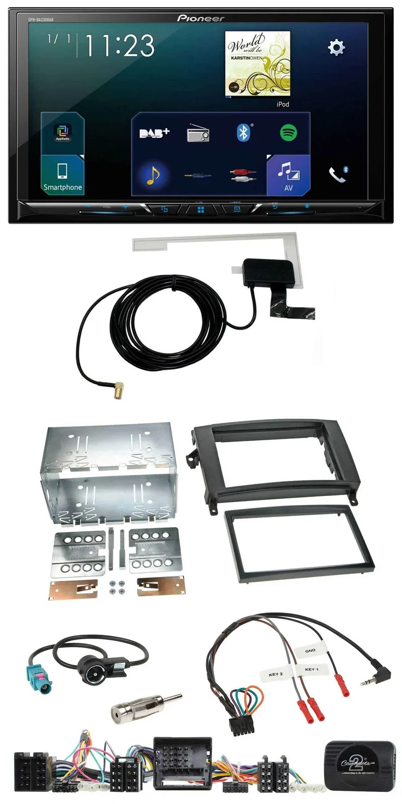 Pioneer 2DIN DAB USB Lenkrad Bluetooth Autoradio für Mercedes A- B-Klasse W169 T