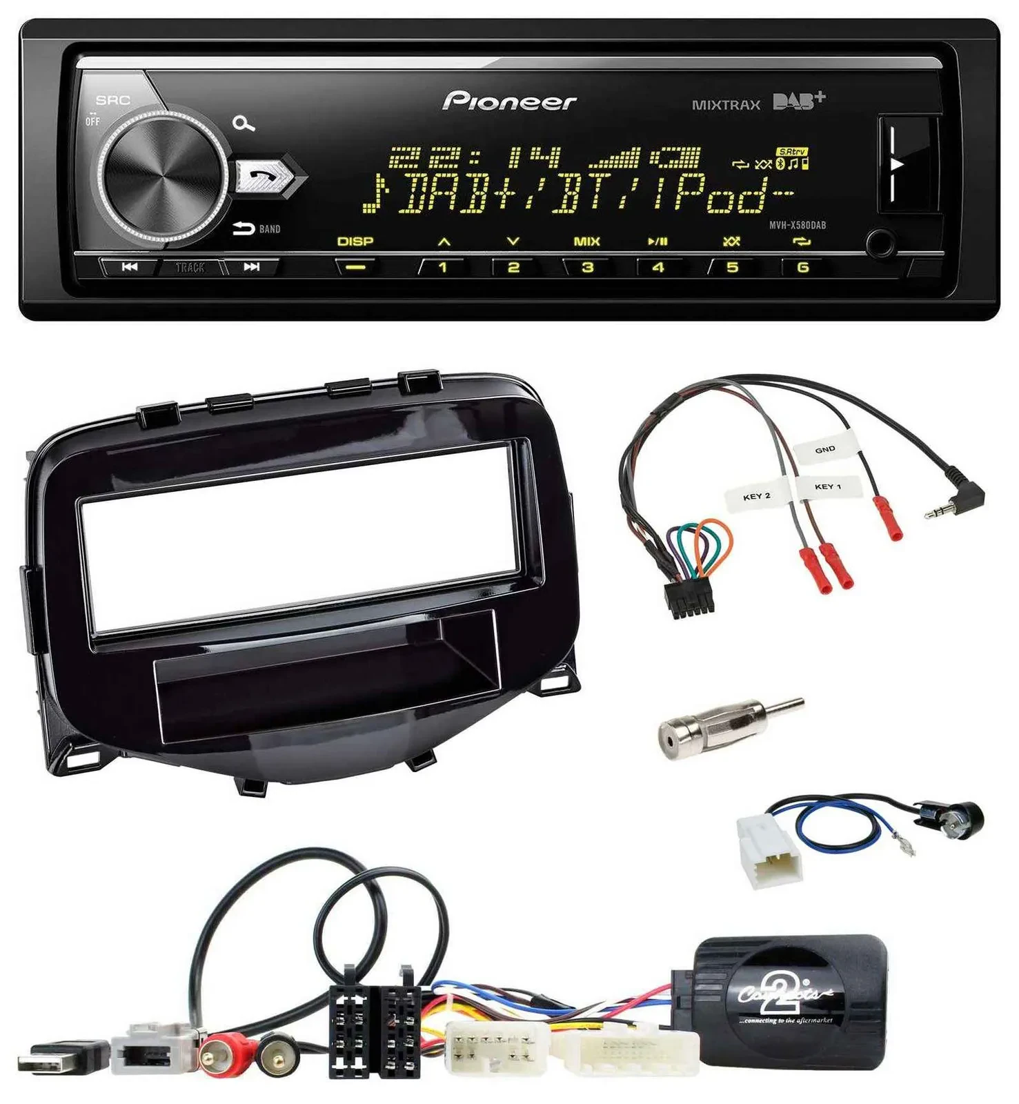 Pioneer Bluetooth USB DAB Lenkrad Autoradio für Toyota Aygo 2014-2021