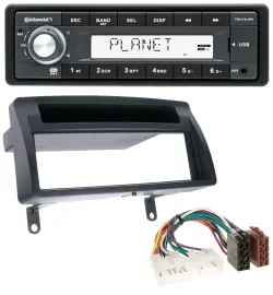 Continental USB MP3 AUX 1DIN Autoradio für Toyota Corolla E12 2003-2008 dunkelgr