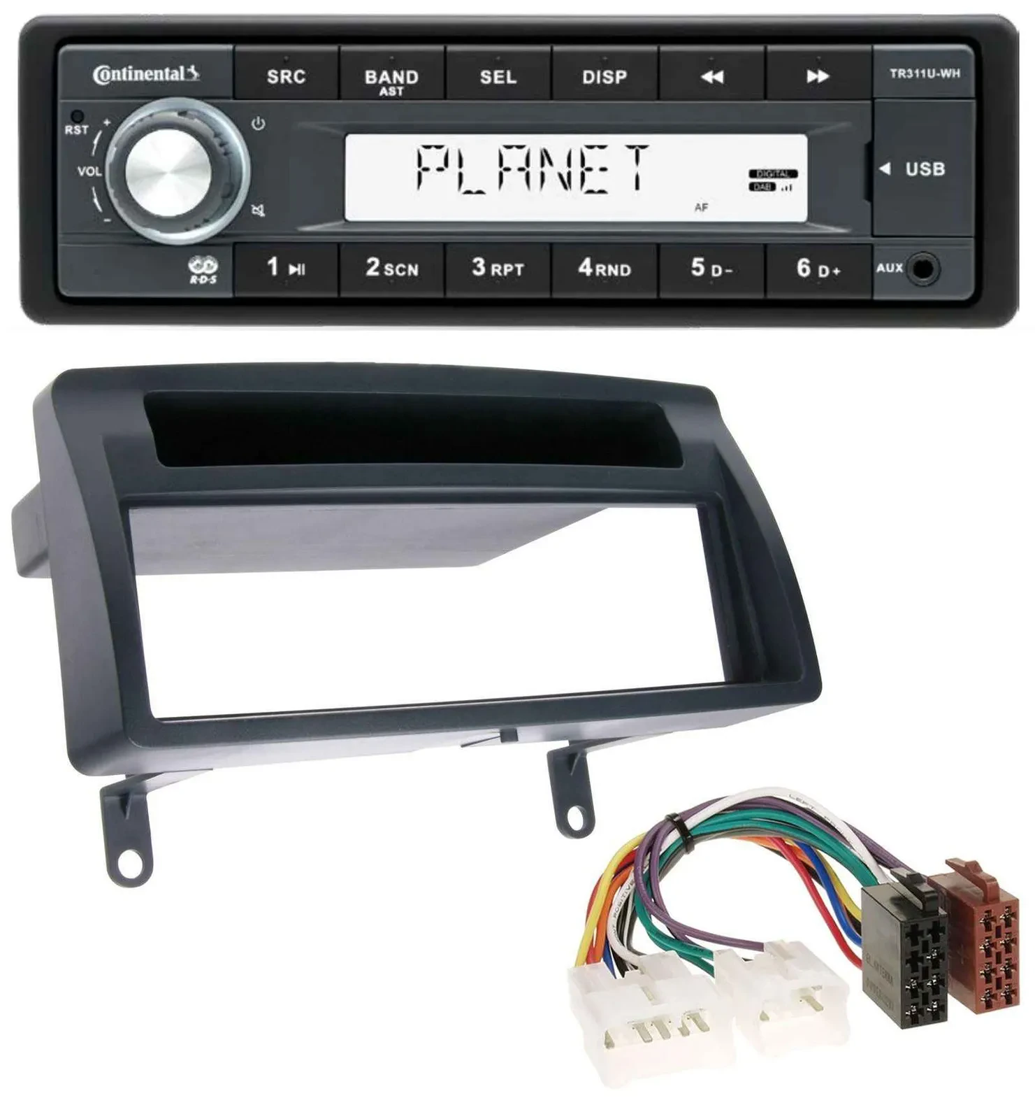 Continental USB MP3 AUX 1DIN Autoradio für Toyota Corolla E12 2003-2008 dunkelgr