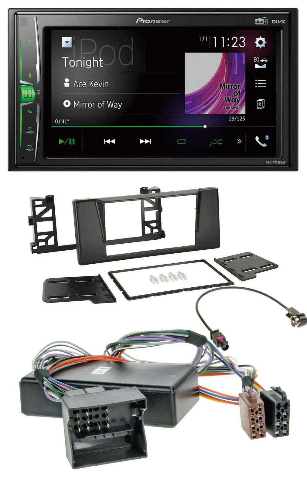 Pioneer 2DIN MP3 DAB USB Bluetooth Autoradio für BMW 5er E39 X5 E53 Aktivsystem