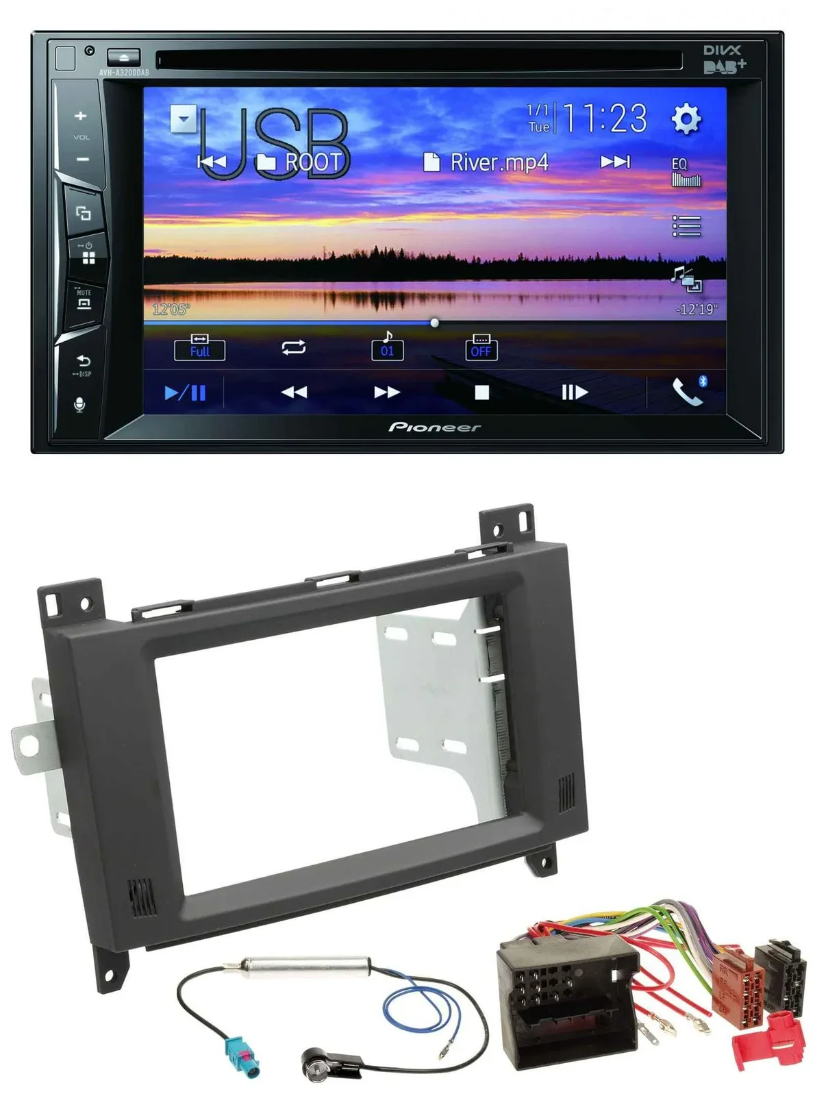 Автомагнитола для Mercedes Vito/Viano 2006–2014 Pioneer 2DIN Bluetooth USB DVD DAB MP3