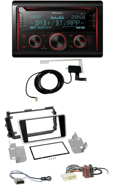 Pioneer 2DIN MP3 DAB USB CD Bluetooth Autoradio für Nissan Micra ab 2017 schwarz