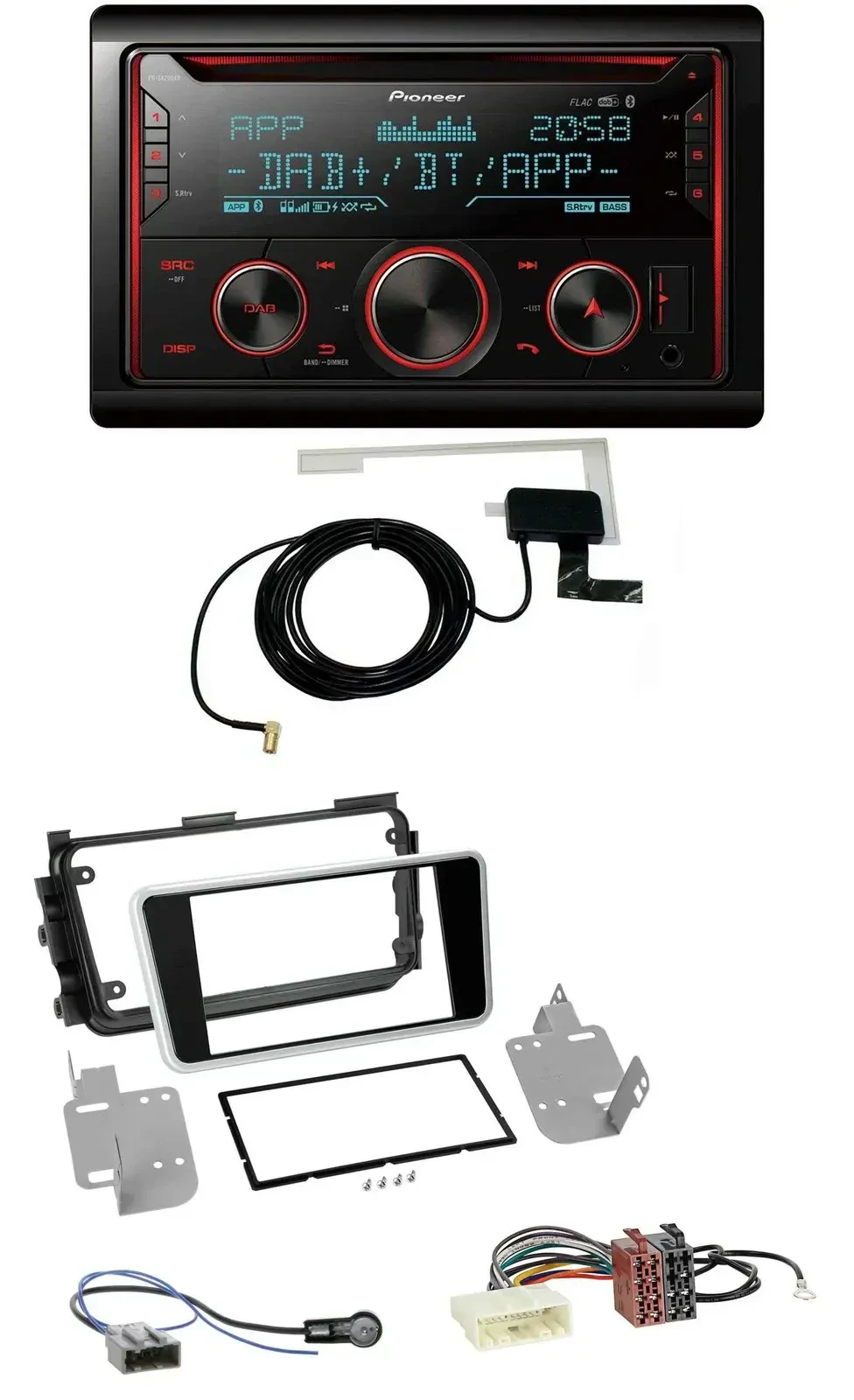 Автомагнитола для Nissan Micra (с 2017) Pioneer 2-DIN, MP3, DAB, USB, CD, Bluetooth, черный