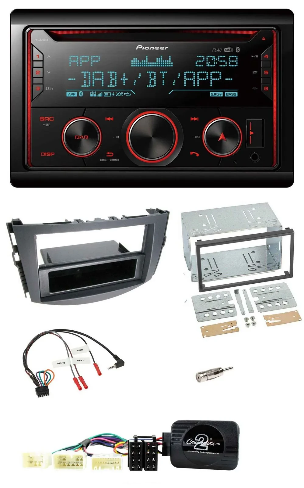 Pioneer 2DIN DAB Lenkrad Bluetooth USB CD Autoradio für Toyota RAV 4 2006-2011