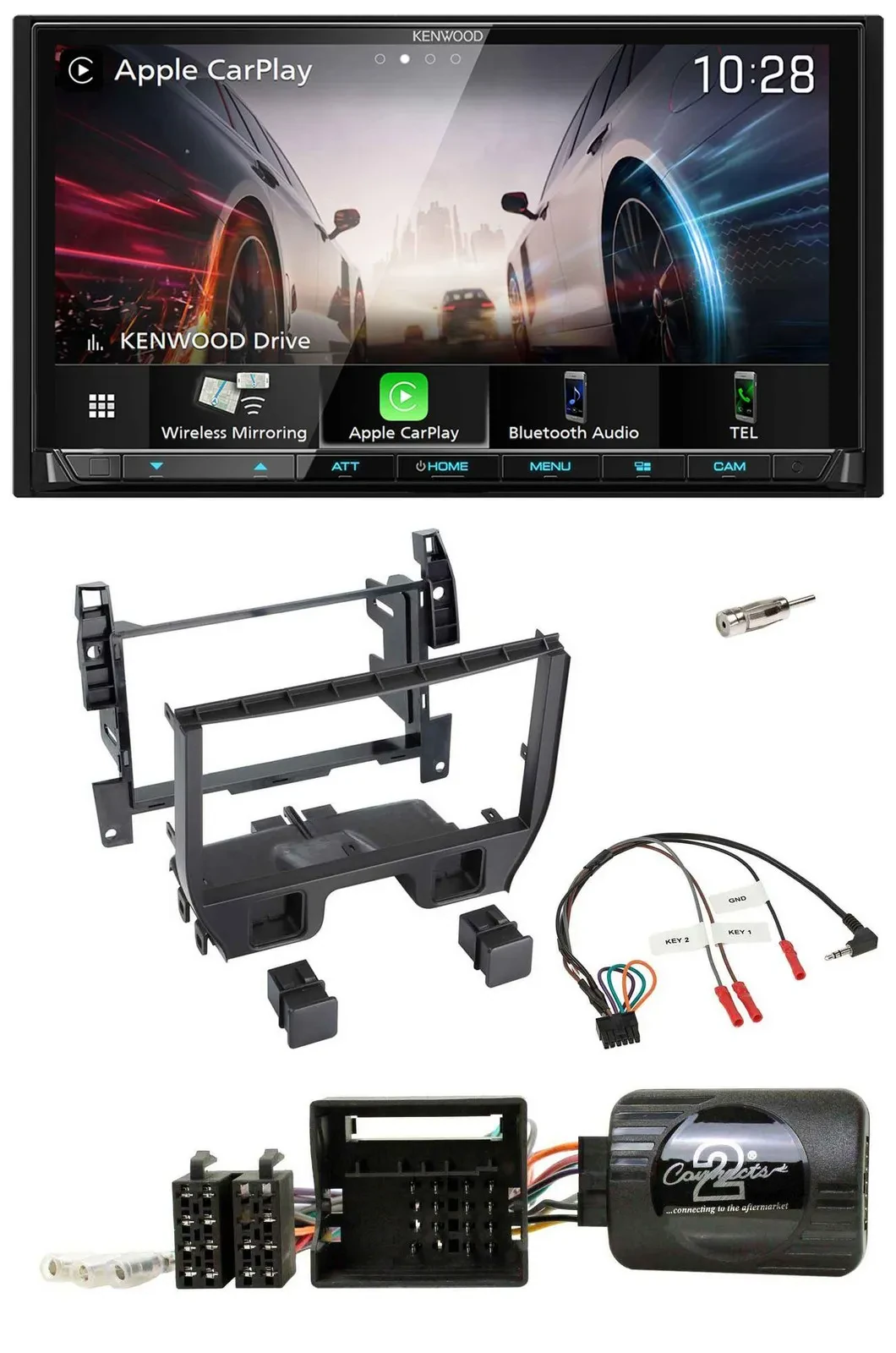 Kenwood Lenkrad 2DIN USB DAB Bluetooth Autoradio für Citroen C3 2010-2014