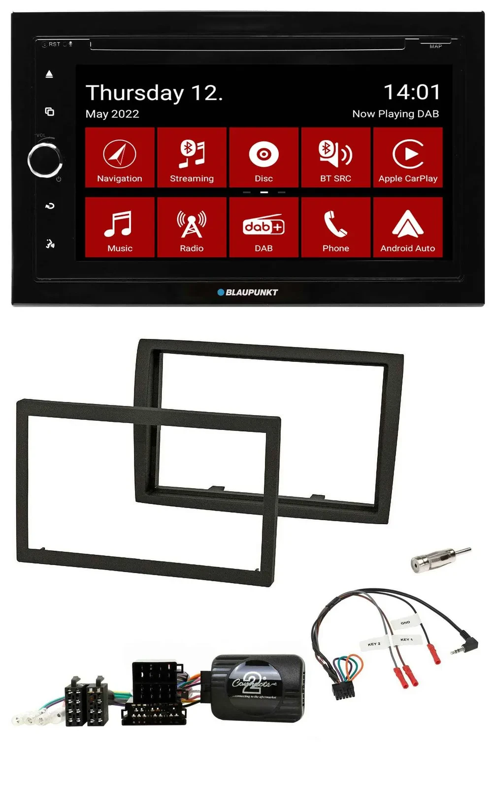 Blaupunkt Lenkrad DVD Bluetooth DAB 2DIN USB Autoradio für Fiat Ducato