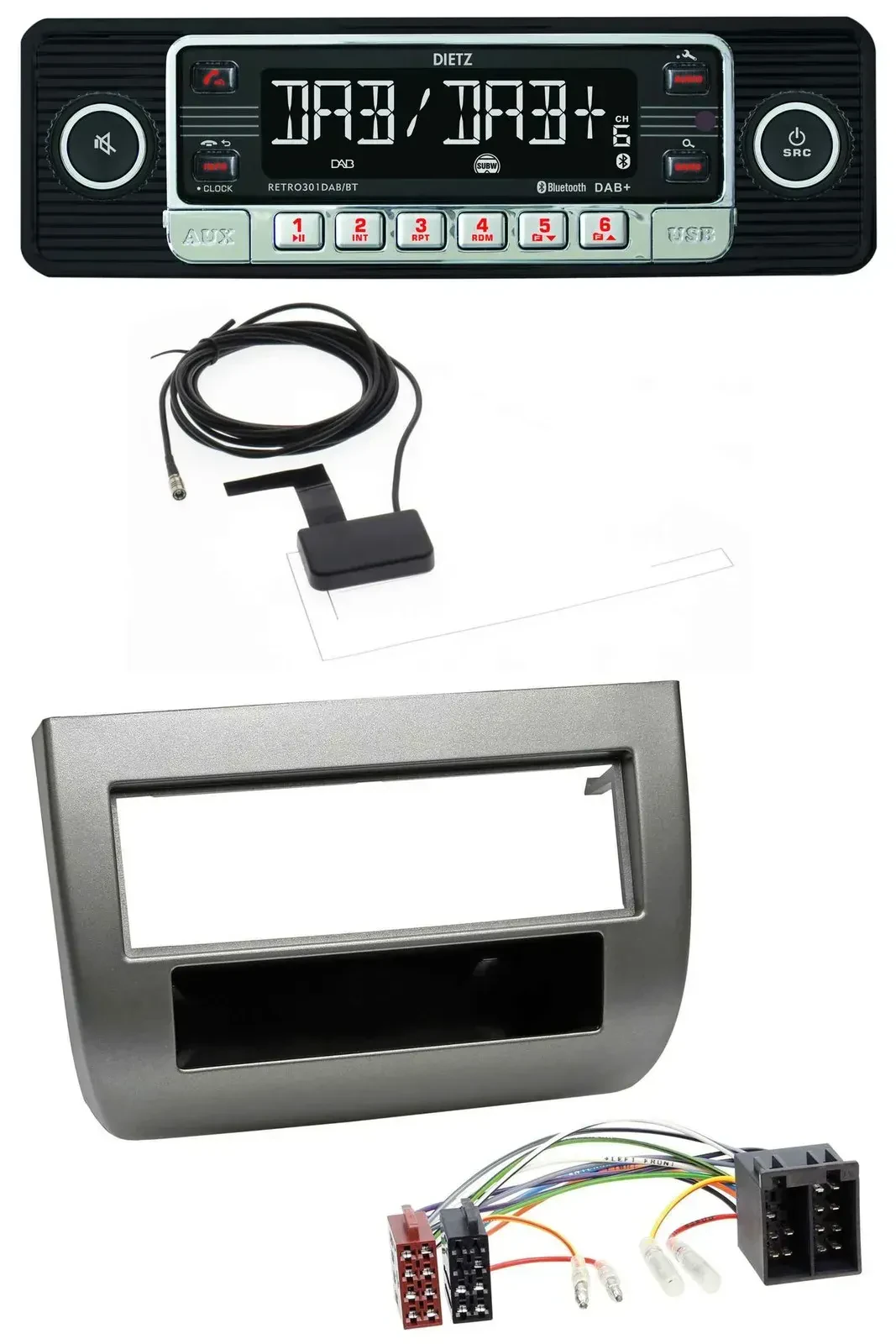 Dietz DAB Bluetooth USB MP3 Autoradio für Lancia Y (843 03-11) anthrazit