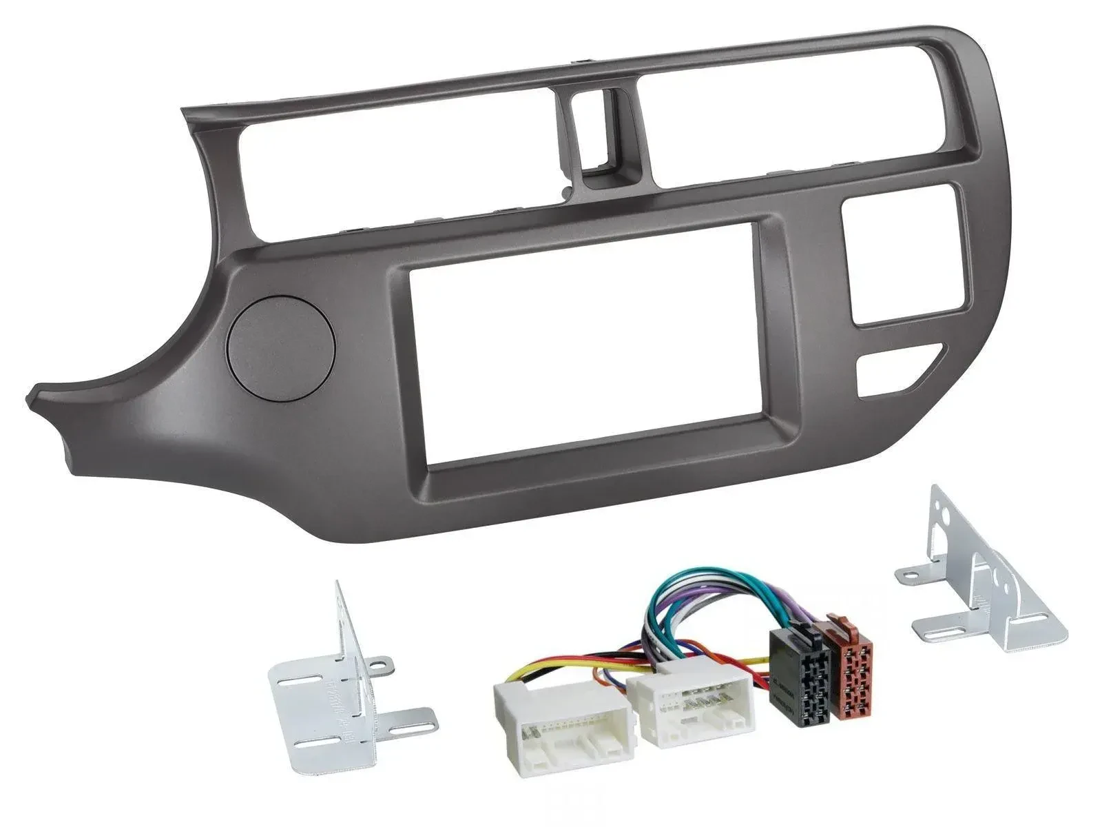Einbauset Doppel DIN Autoradio für Kia Rio UB 11-14 anthrazit
