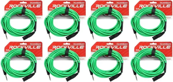 Коммутационный кабель Rockville RCXMB20-G Green 6.1 м (8 штук)