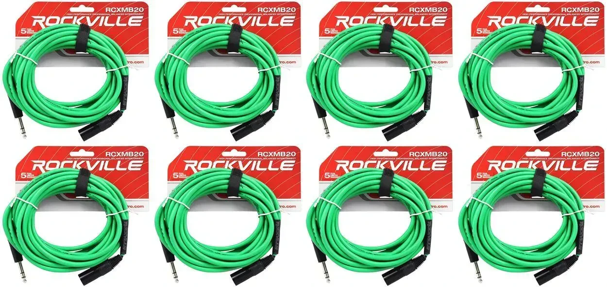 Коммутационный кабель Rockville RCXMB20-G Green 6.1 м (8 штук)
