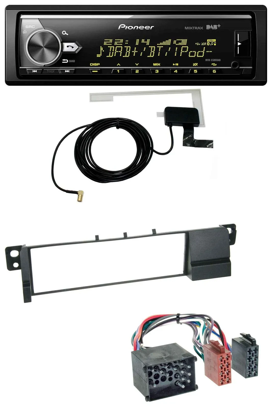 Pioneer Bluetooth DAB USB MP3 Autoradio für BMW 3er E46 (Rundpin, ab 1998)