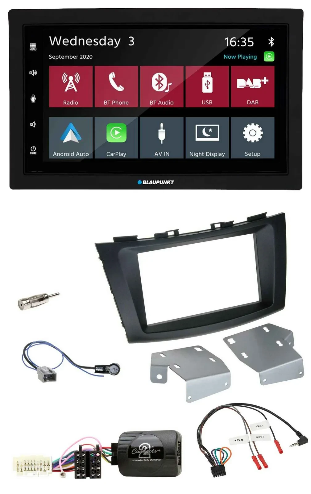 Blaupunkt DAB Bluetooth USB Lenkrad 2DIN Autoradio für Suzuki Swift ab 2011