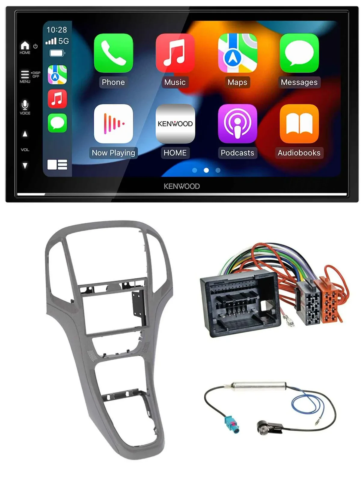 Автомагнитола для Opel Astra J Kenwood 2DIN DAB USB Bluetooth MP3, титан-серый