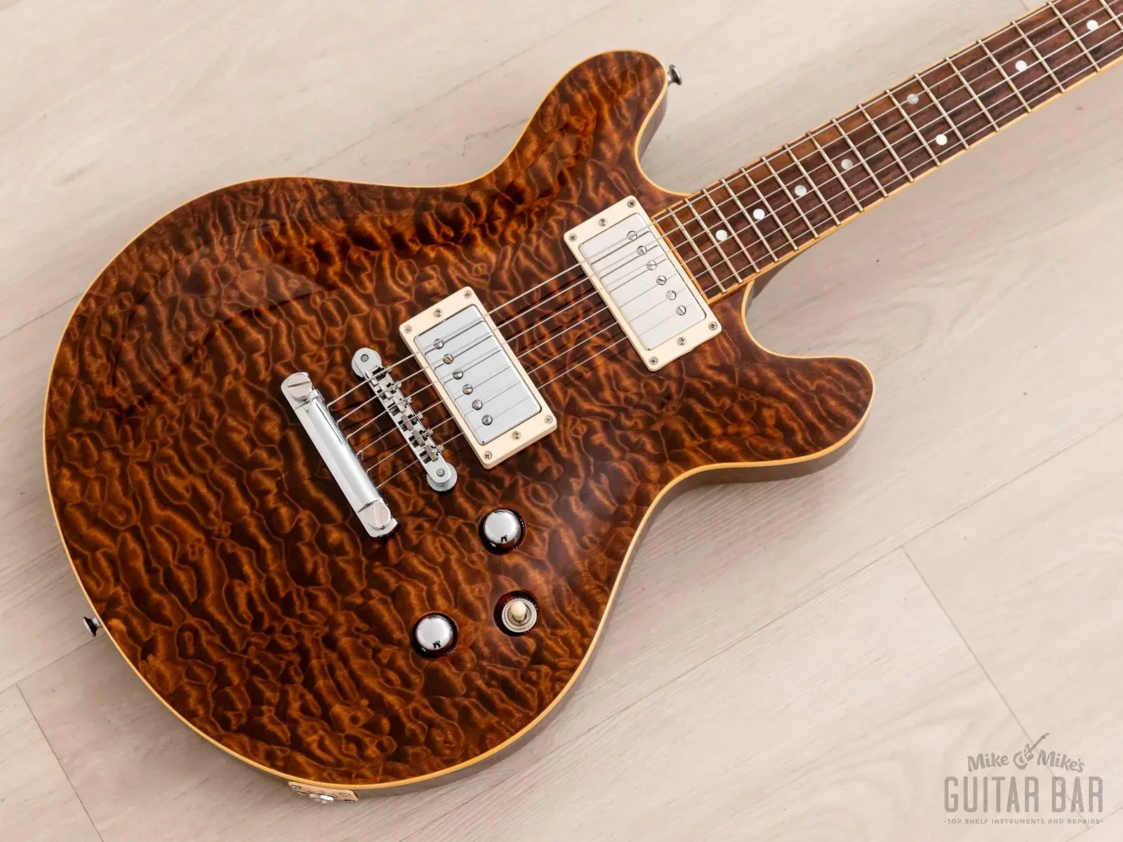 2004 Tokai Love Rock II Double Cutaway Quilt Top Walnut w/ Seymour Duncan, Japan